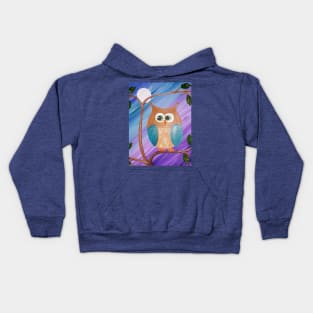 Lavendat Sunset Owl Kids Hoodie